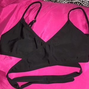 Black Wrap Bikini Top
